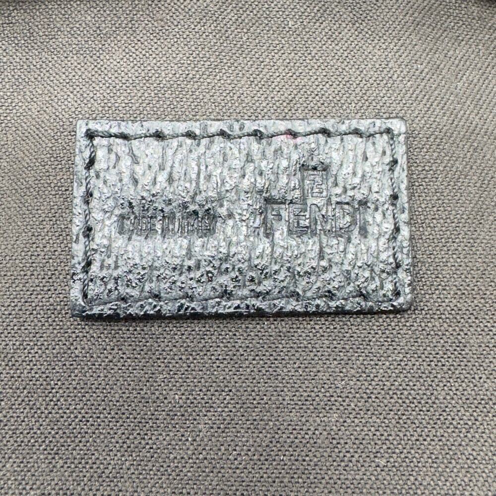 Fendi Baguette Bag Purse RARE FF Logo Zucca Shoulder Black Leather Canvas Zip - Picture 11 of 11